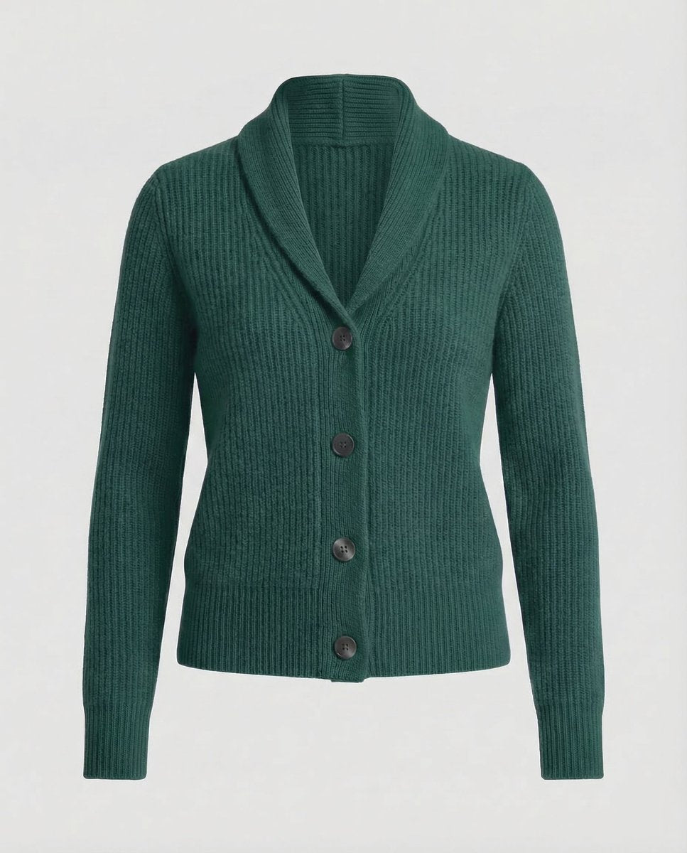Gilet en maille côtelée pour femme avec col châle 3