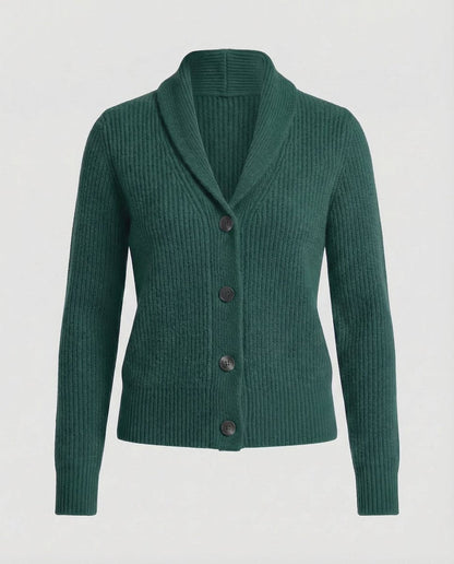 Gilet en maille côtelée pour femme avec col châle 3