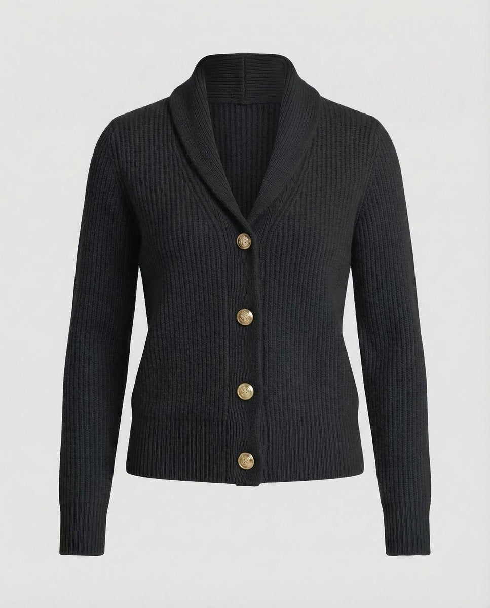 Gilet en maille côtelée pour femme avec col châle 4