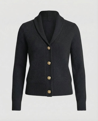 Gilet en maille côtelée pour femme avec col châle 4