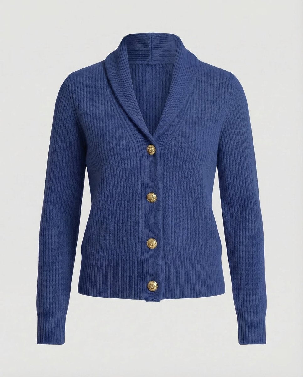 Gilet en maille côtelée pour femme avec col châle 5