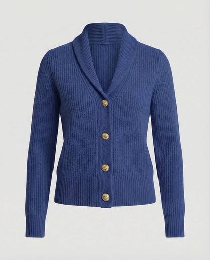 Gilet en maille côtelée pour femme avec col châle 5