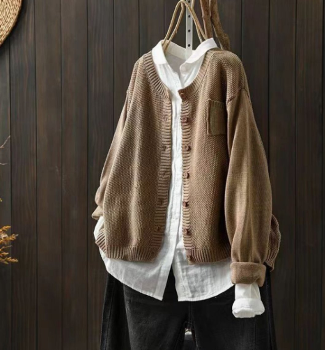 Gilet en maille oversize pour femme avec boutonnage à l'avant 5