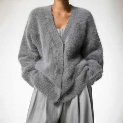 Gilet en maille pour femme avec col en V et boutonnage 4