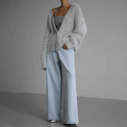 Gilet en maille pour femme avec col en V et boutonnage 5