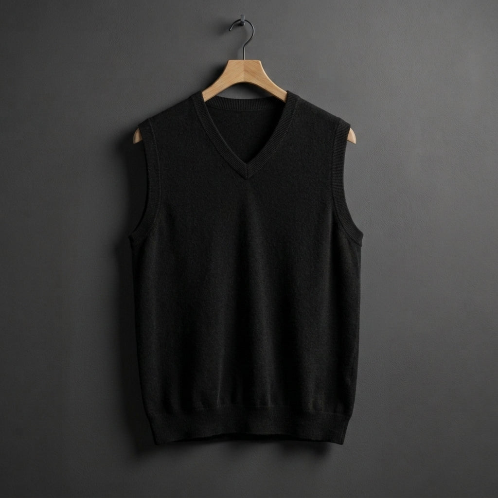 Gilet en tricot à col en V pour homme 3