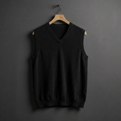 Gilet en tricot à col en V pour homme 3