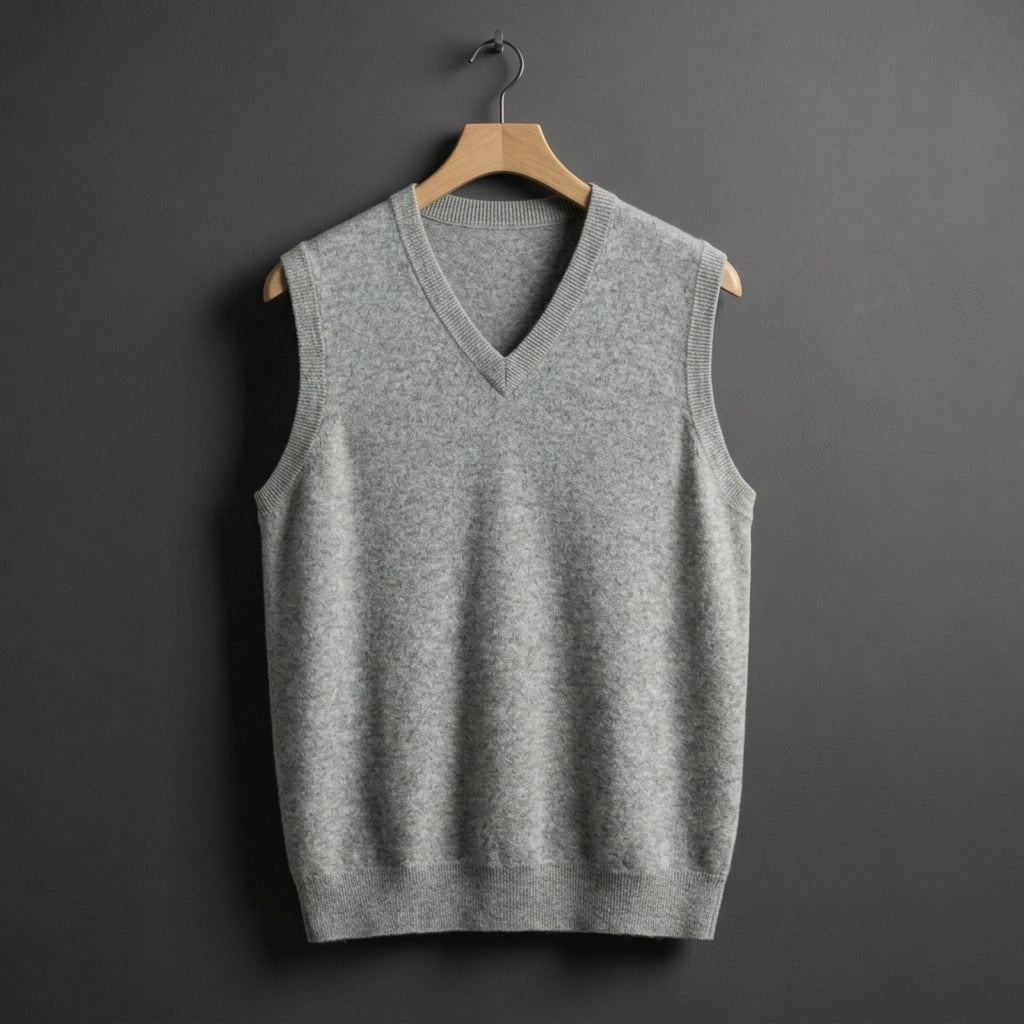 Gilet en tricot à col en V pour homme 4