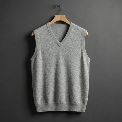 Gilet en tricot à col en V pour homme 4