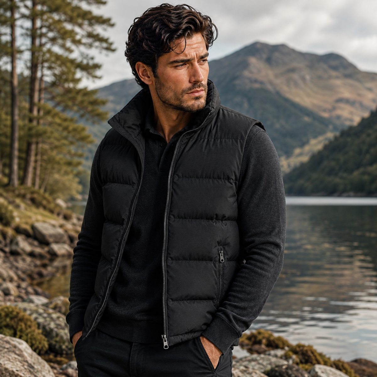 Gilet matelassé pour homme avec col montant 13