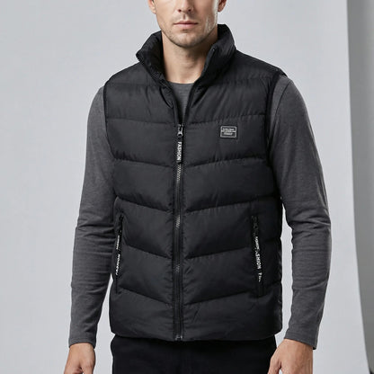 Gilet matelassé pour homme avec col montant et fermeture éclair 2