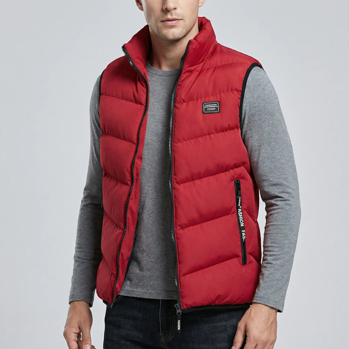 Gilet matelassé pour homme avec col montant et fermeture éclair 4