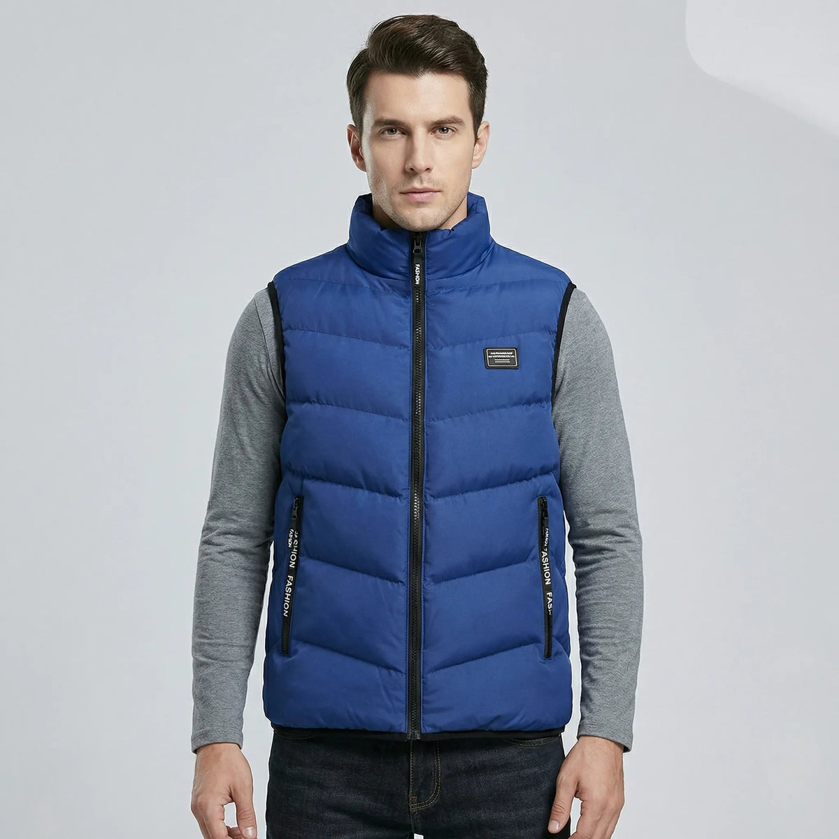 Gilet matelassé pour homme avec col montant et fermeture éclair 6