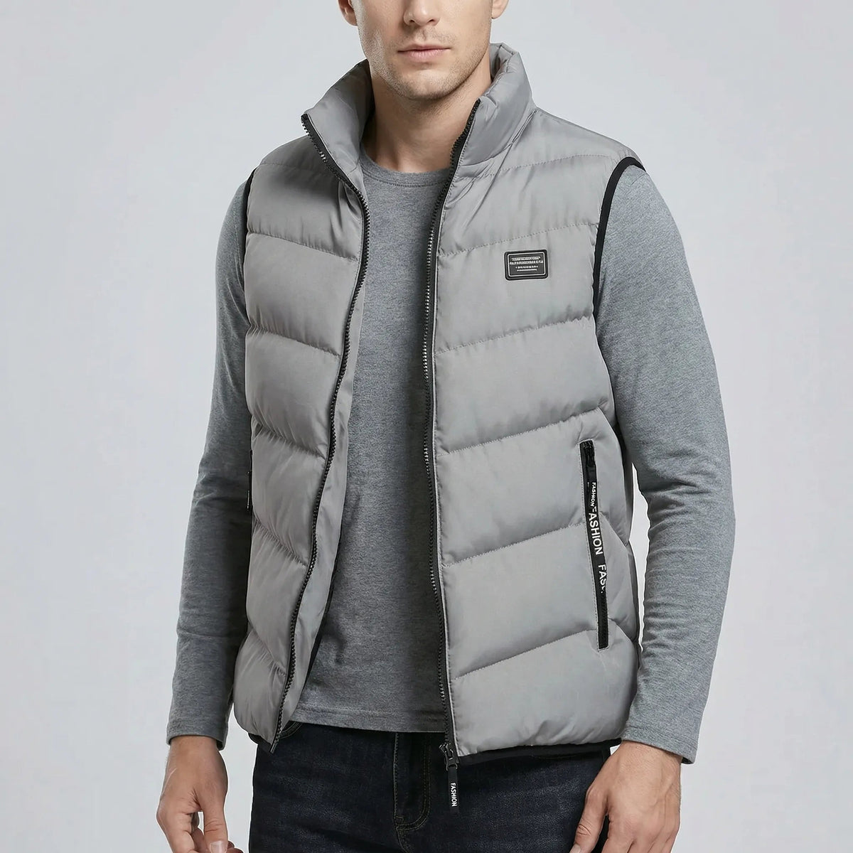 Gilet matelassé pour homme avec col montant et fermeture éclair 7