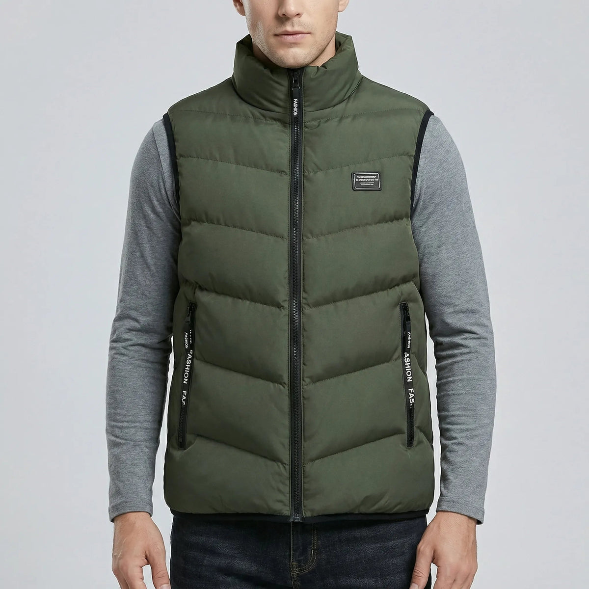 Gilet matelassé pour homme avec col montant et fermeture éclair 8