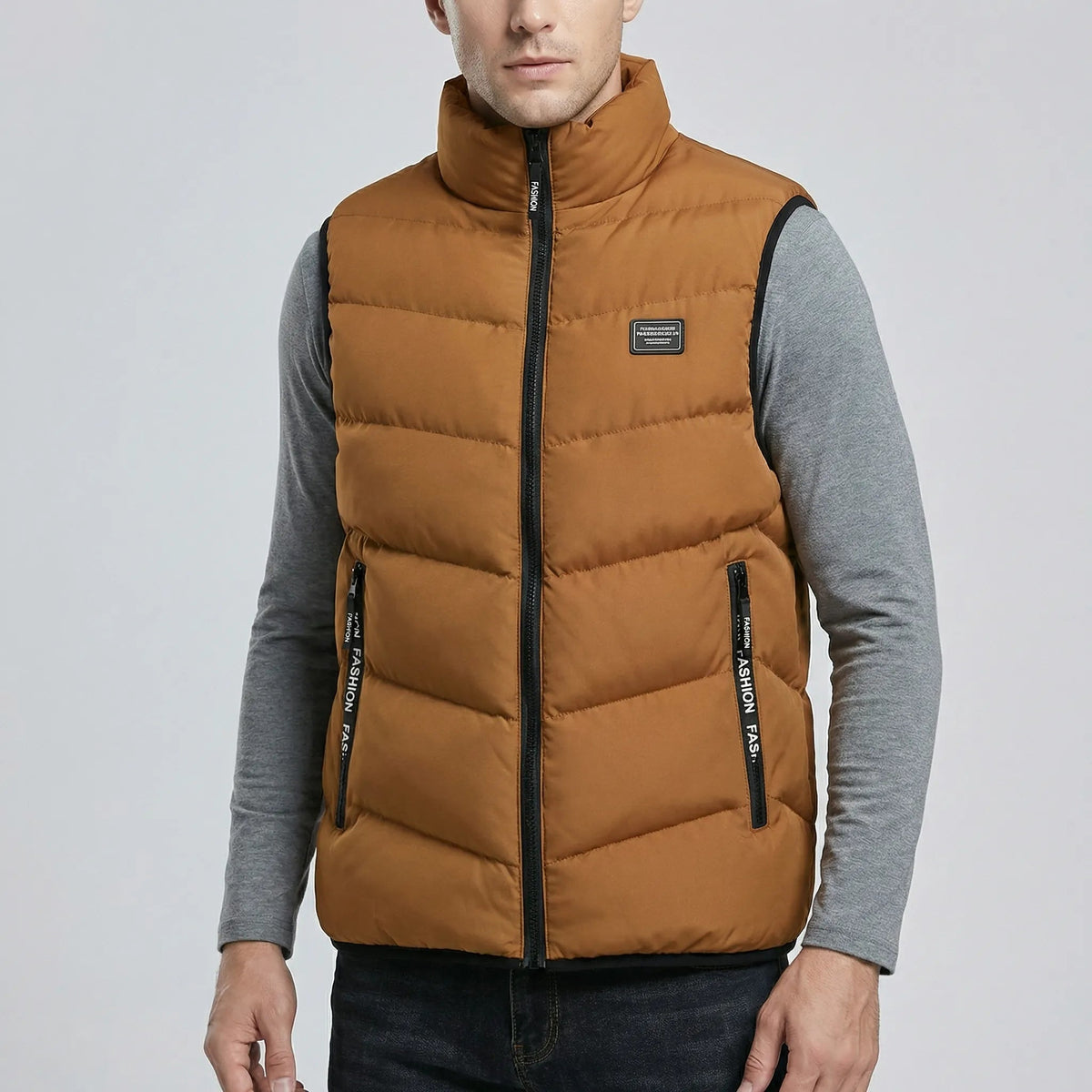 Gilet matelassé pour homme avec col montant et fermeture éclair 9
