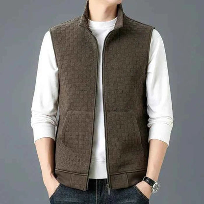Gilet sans manches zippé texturé pour homme 2
