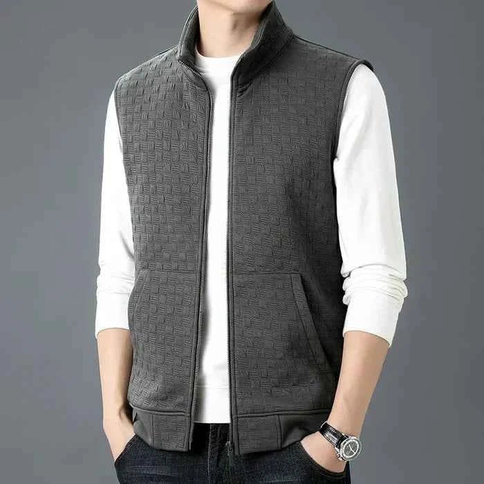 Gilet sans manches zippé texturé pour homme 3