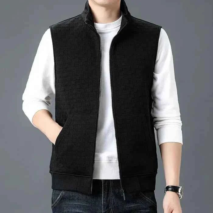 Gilet sans manches zippé texturé pour homme 4