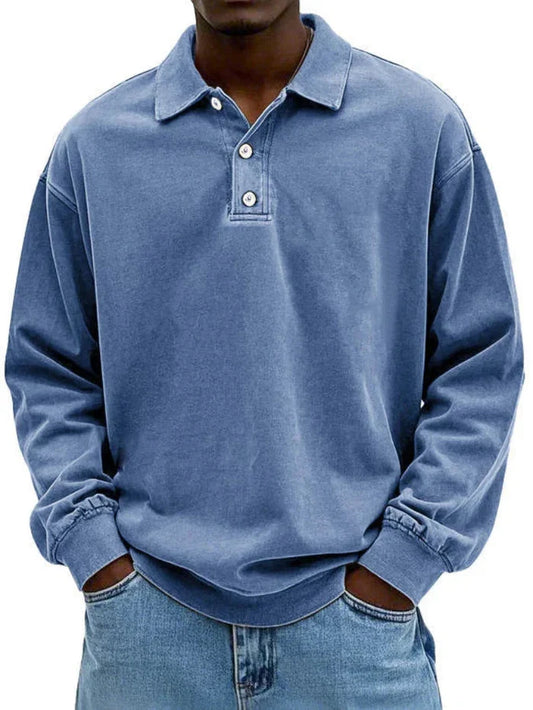 Pull Homme à Manches Longues avec Patte de Boutonnage