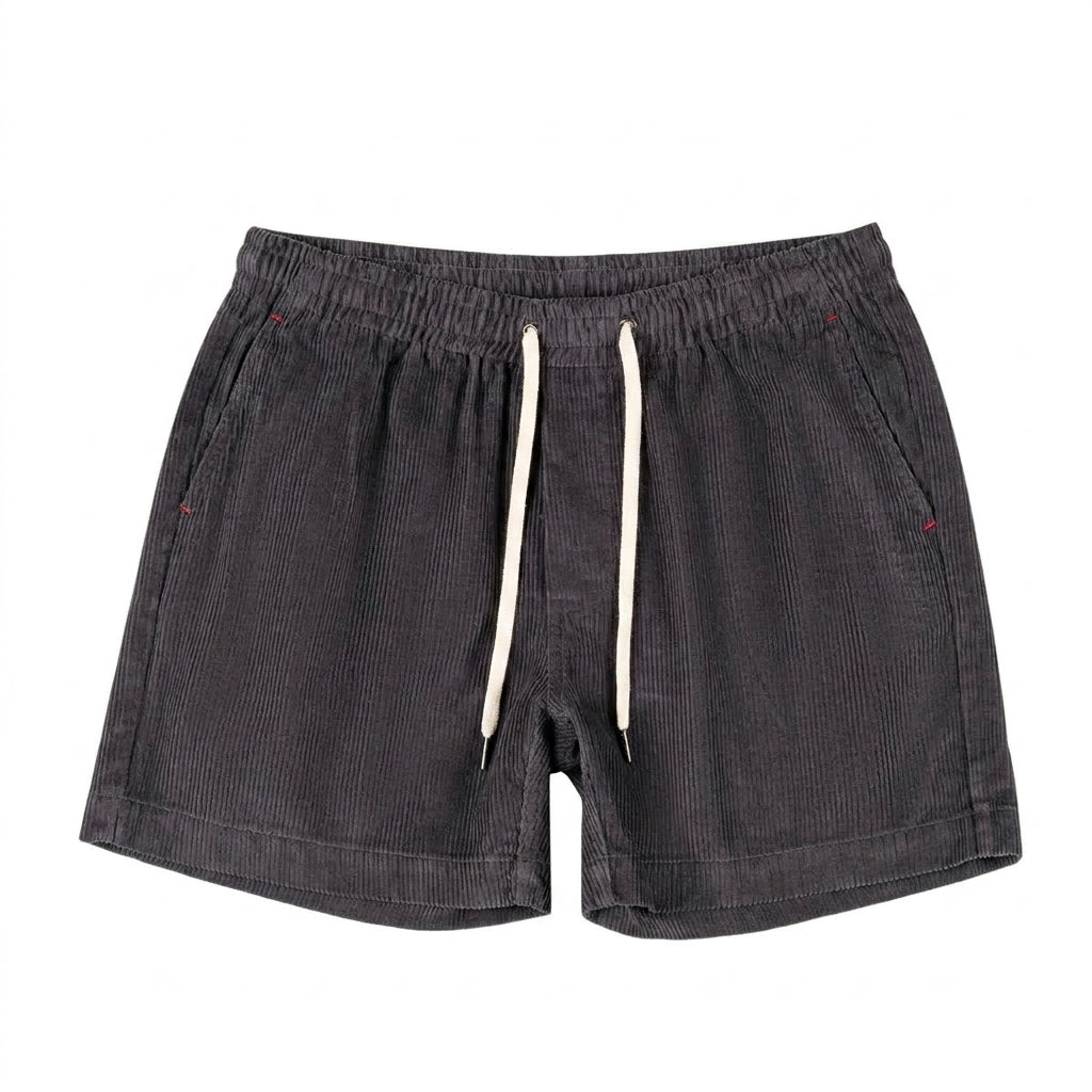 Homme Short Taille Elastique Cordon Serrage Poches Laterales Gris