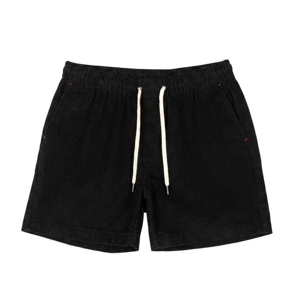 Homme Short Taille Elastique Cordon Serrage Poches Laterales Noir