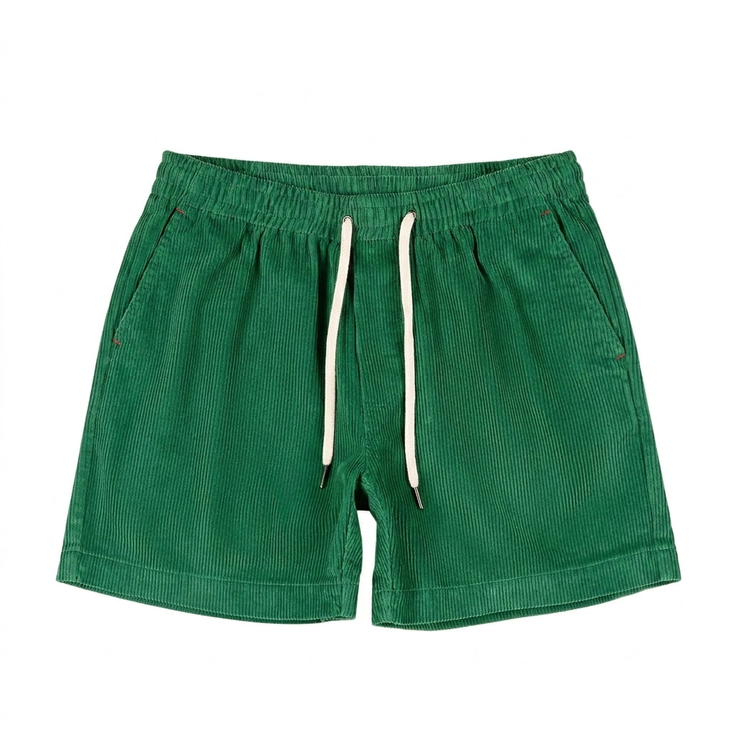Homme Short Taille Elastique Cordon Serrage Poches Laterales Vert