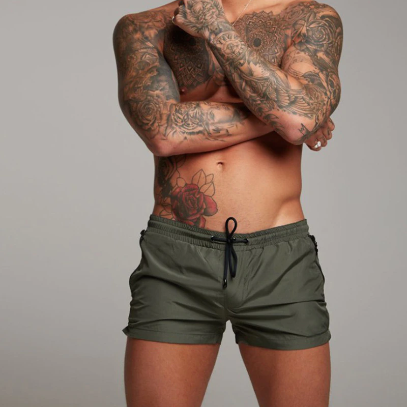 Homme Short de bain à taille élastique et cordon de serrage 9