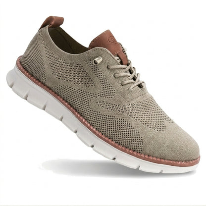 Hommes - Chaussures décontractées à lacets avec semelle rainurée et empiècements contrastés Kaki