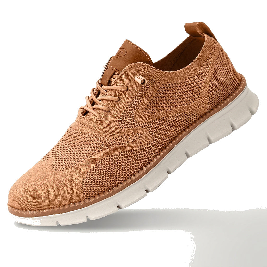 Hommes - Chaussures décontractées à lacets avec semelle rainurée et empiècements contrastés Marron