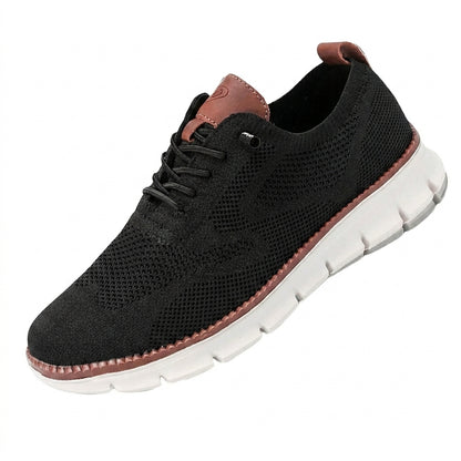 Hommes - Chaussures décontractées à lacets avec semelle rainurée et empiècements contrastés Noir