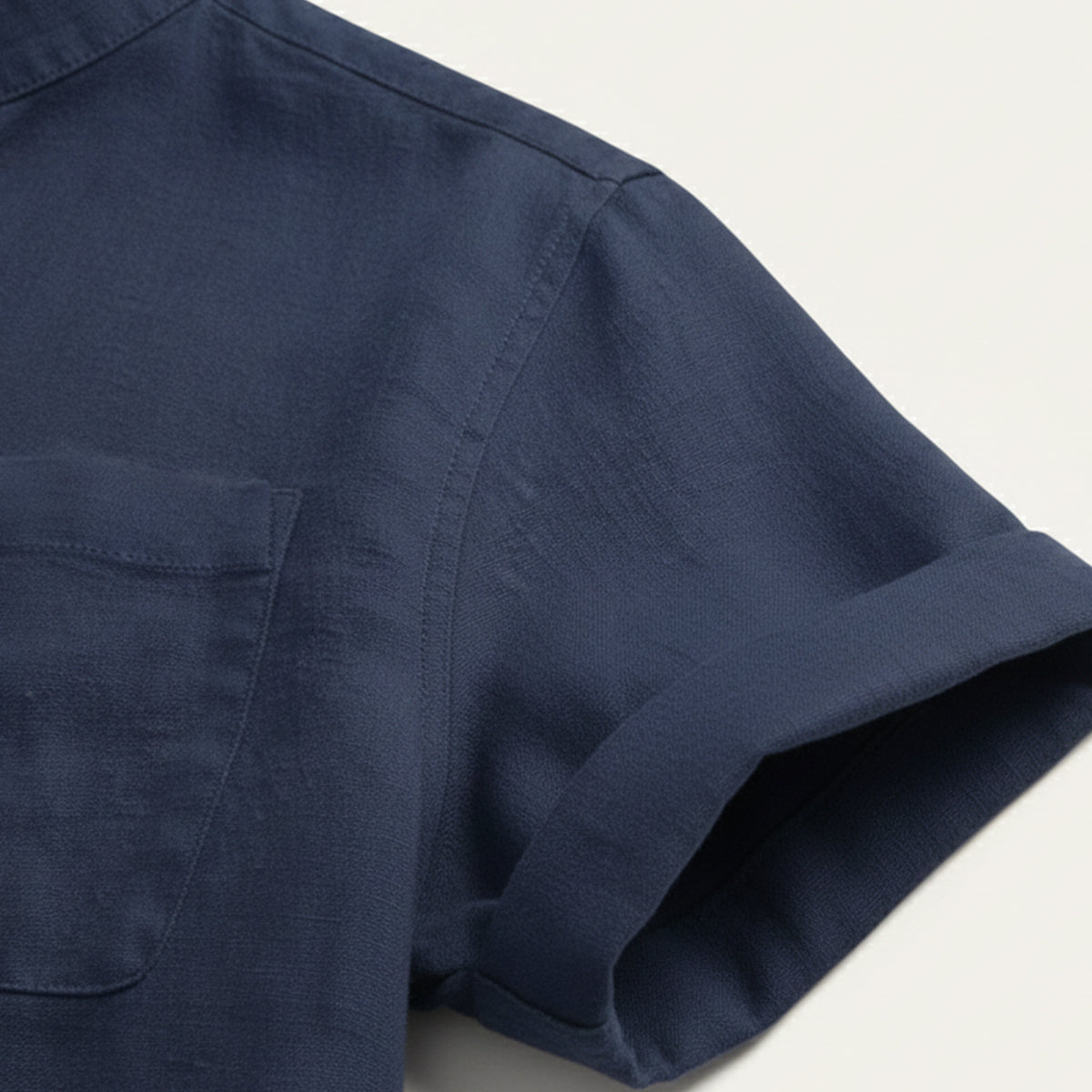 Hommes Chemise Henley à manches courtes avec col officier et poche poitrine 6