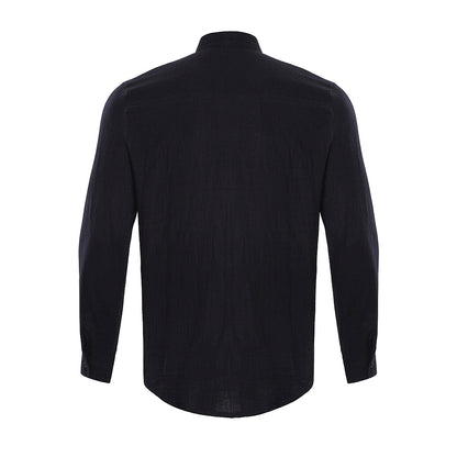 Hommes Chemise à Col Officier et Manches Longues 3