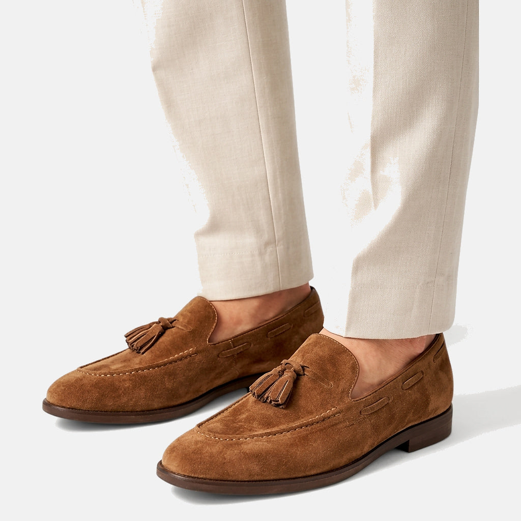 Hommes Mocassins à Glands avec Coutures sur le Plateau et Lacets Latéraux 2