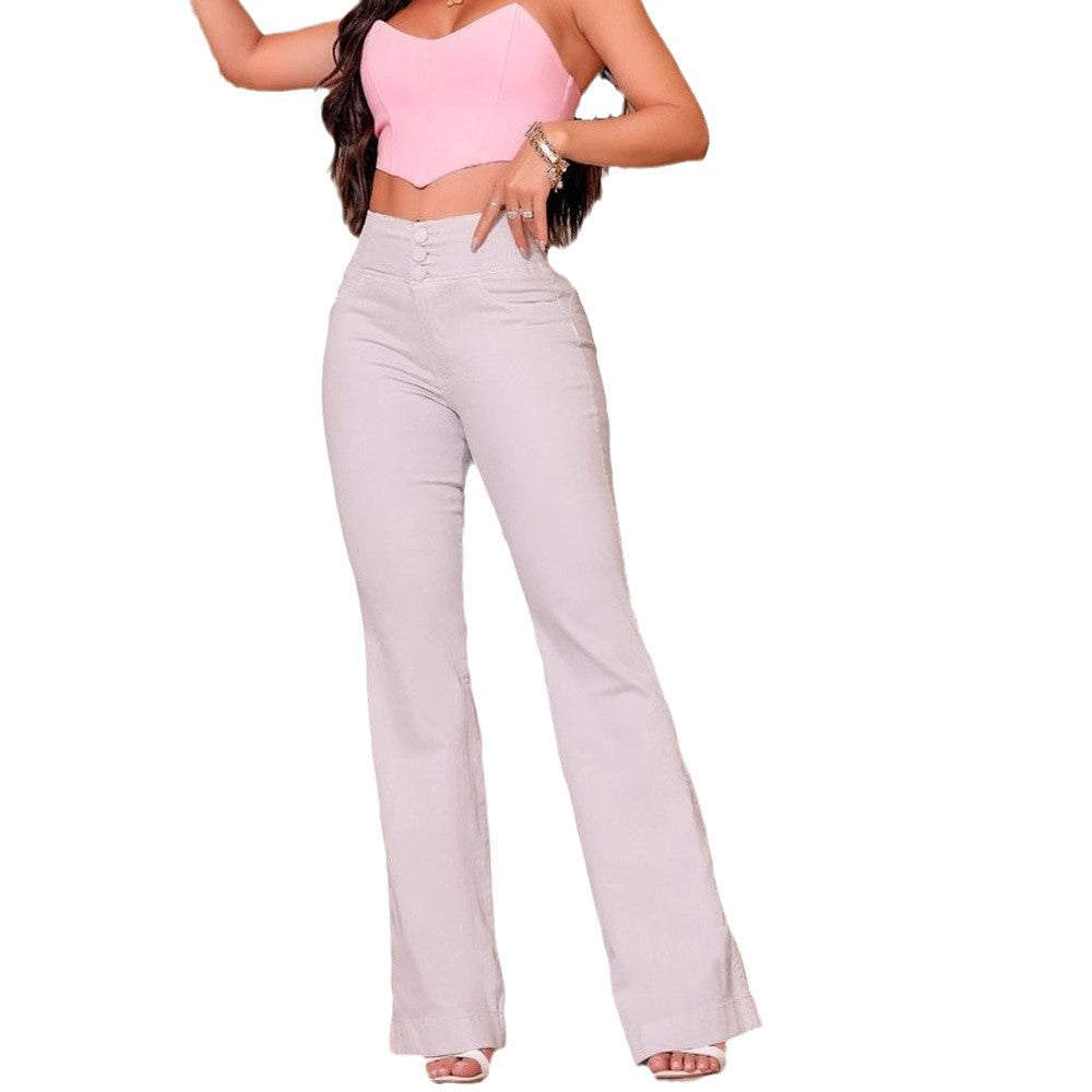 Jean évasé taille haute pour femme 8