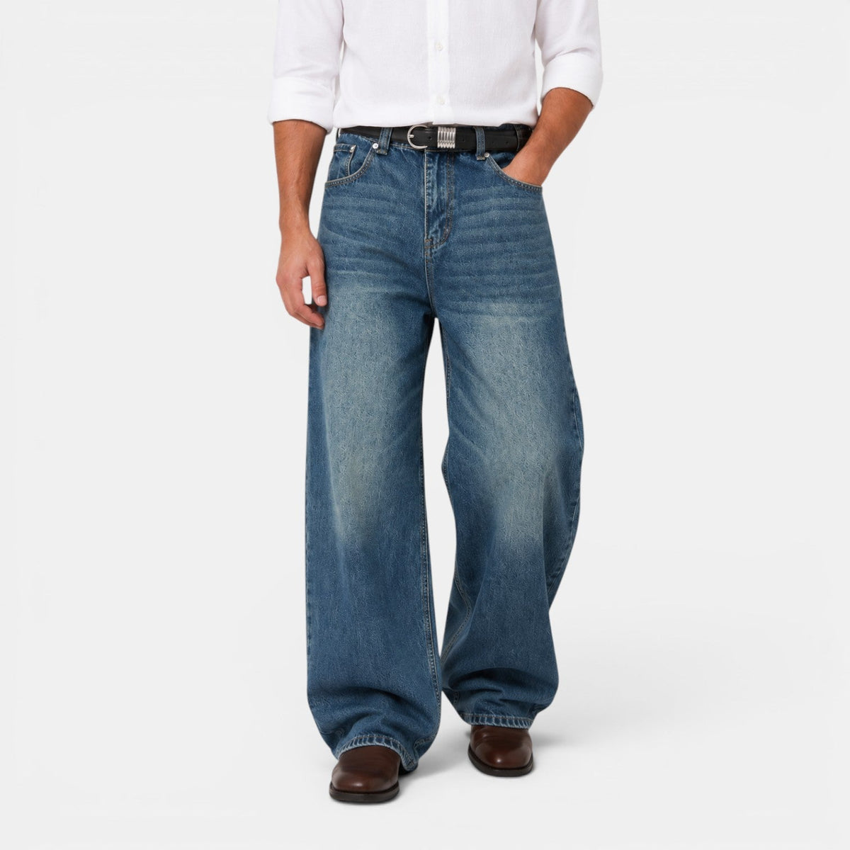 Jean large rétro pour homme 2