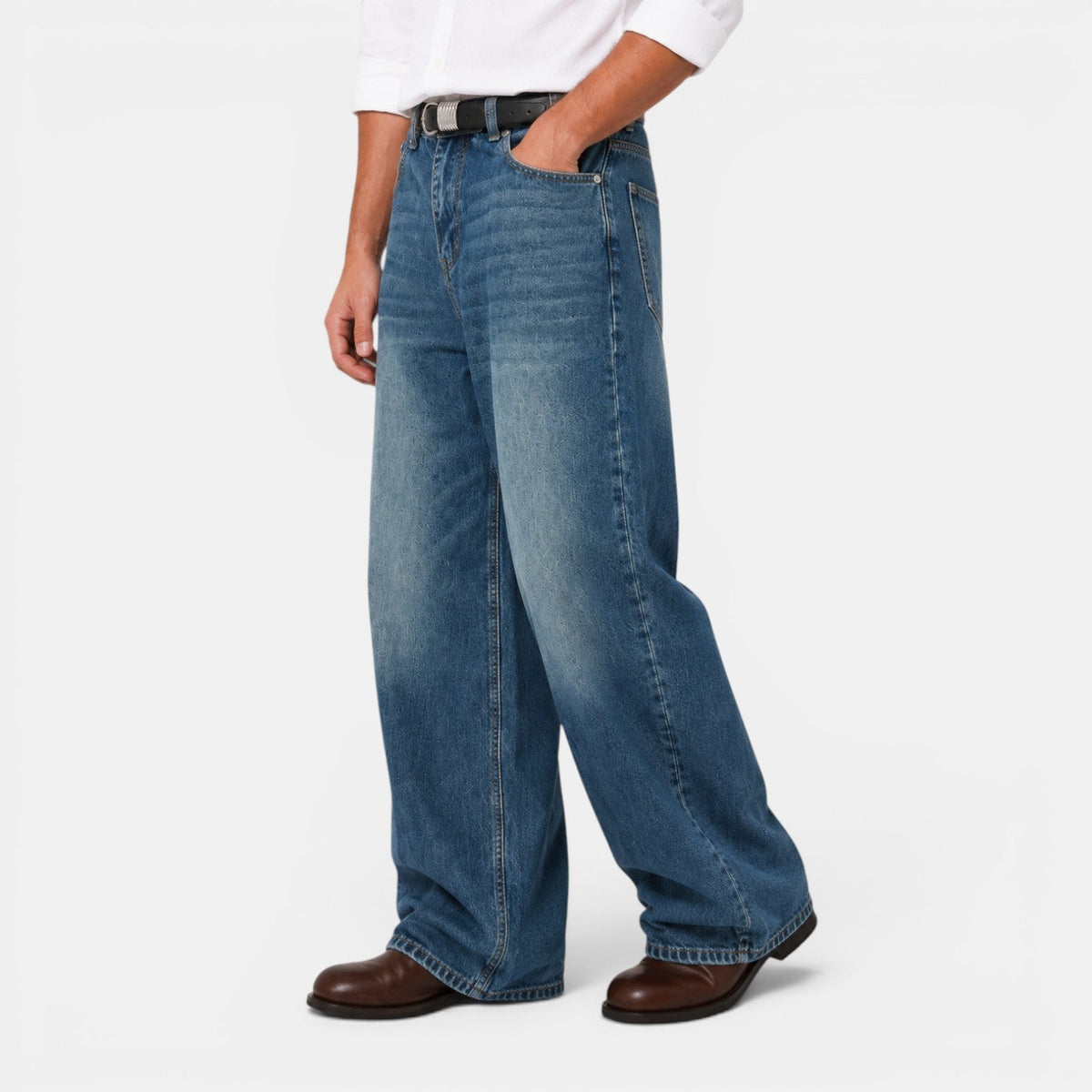 Jean large rétro pour homme 5