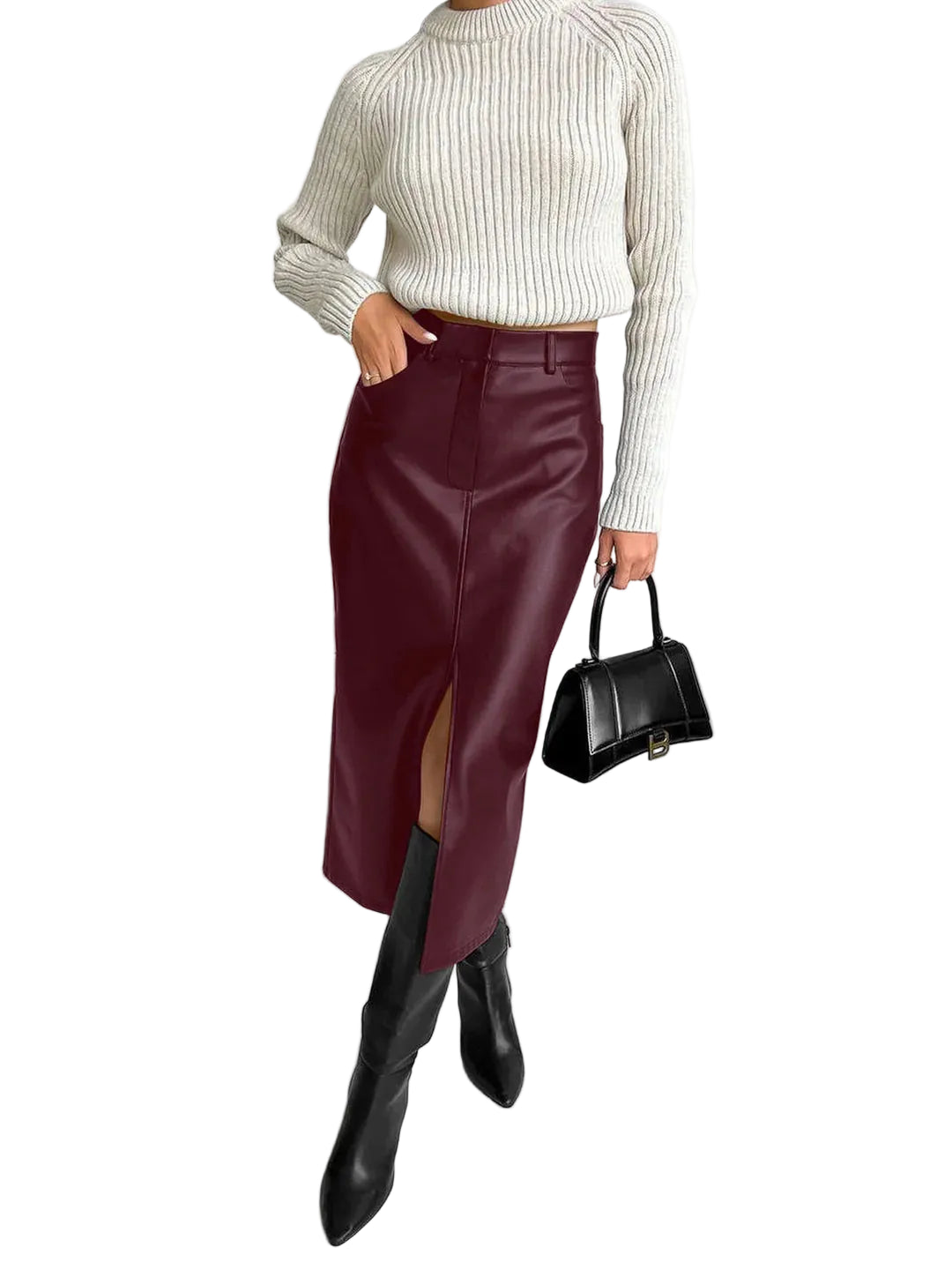 Jupe Midi Femme Fendue-Gigié
