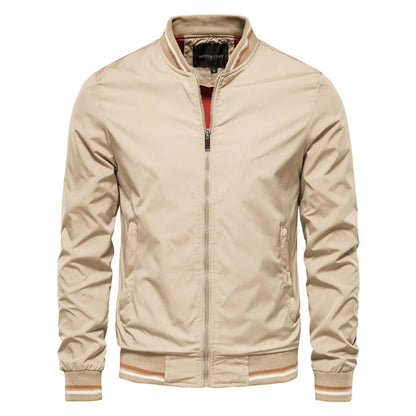 Blouson Bomber Homme avec Fermeture Zippée et Finitions Côtelées