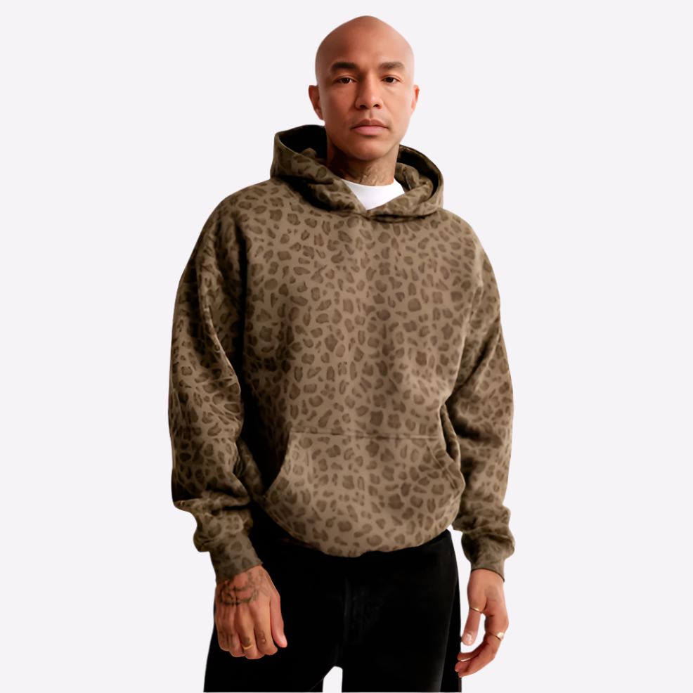 Sweat à capuche unisexe avec motif intégral et poche kangourou