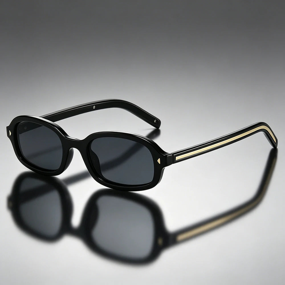 Lunettes de soleil unisexes à monture ovale écaille de tortue 2