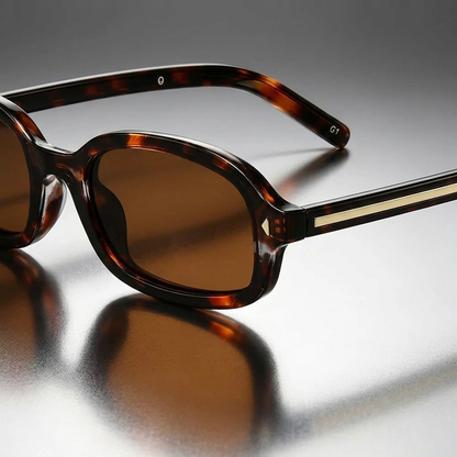 Lunettes de soleil unisexes à monture ovale écaille de tortue 6