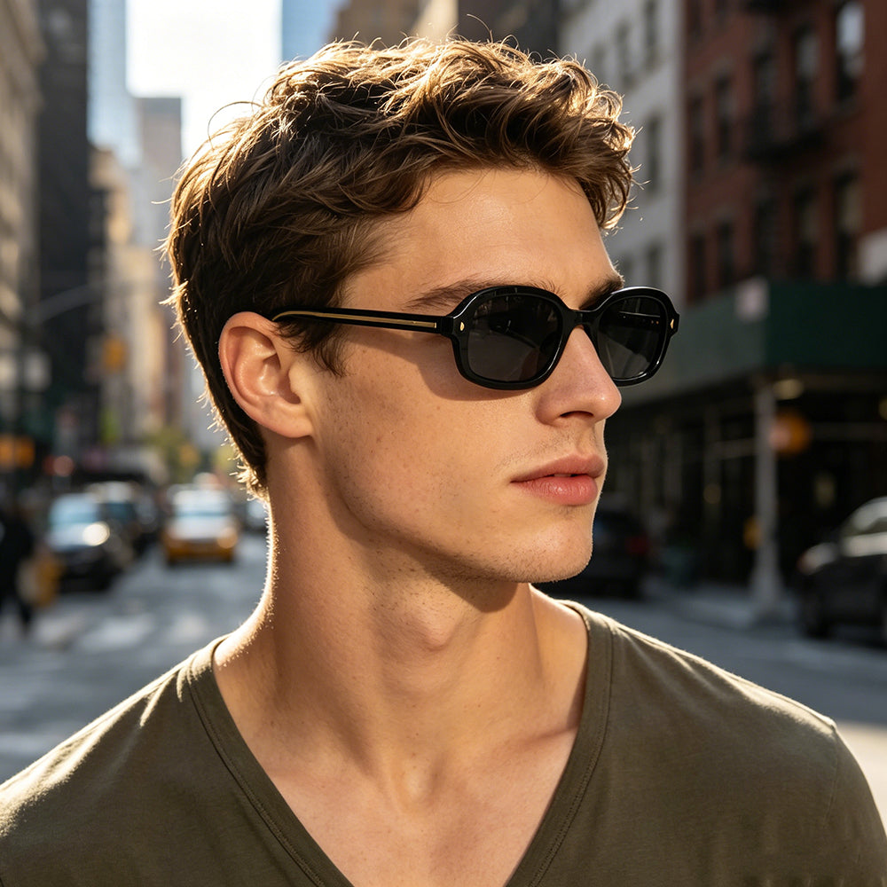 Lunettes de soleil unisexes à monture ovale écaille de tortue 7