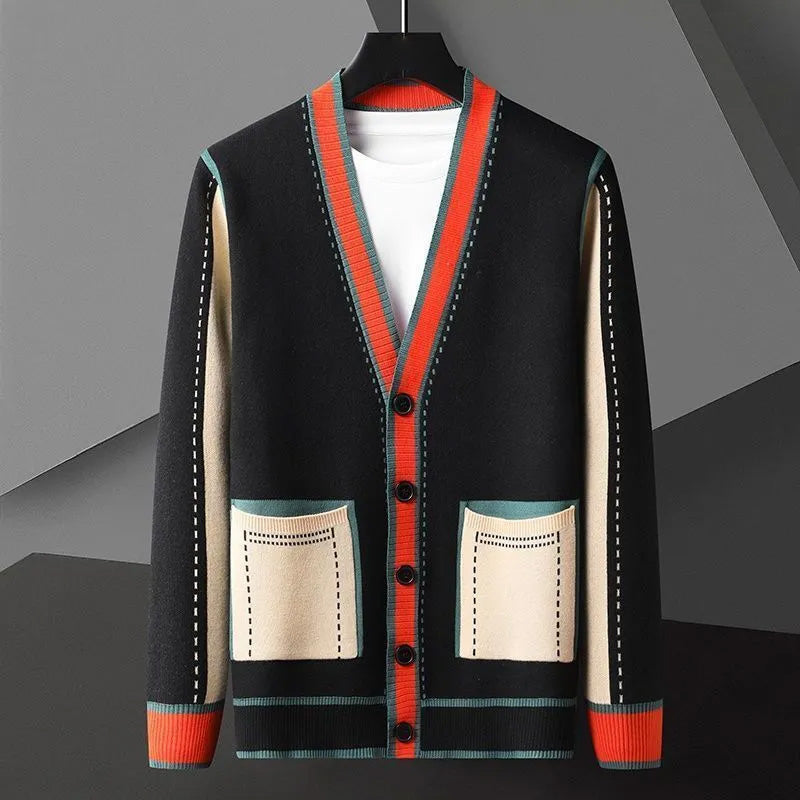Cardigan pour femme avec encolure en V et fermeture boutonnée