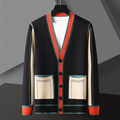 Cardigan pour femme avec encolure en V et fermeture boutonnée