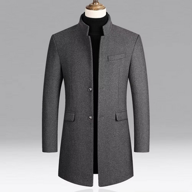 Manteau Homme Coupe Ajustée à Col Montant 2