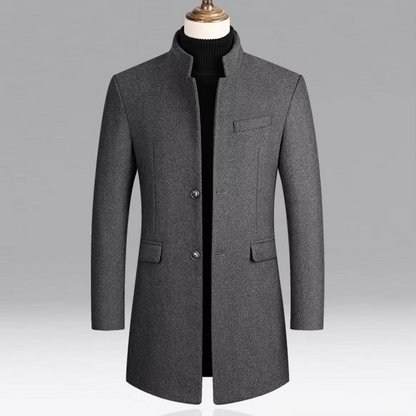 Manteau Homme Coupe Ajustée à Col Montant 2