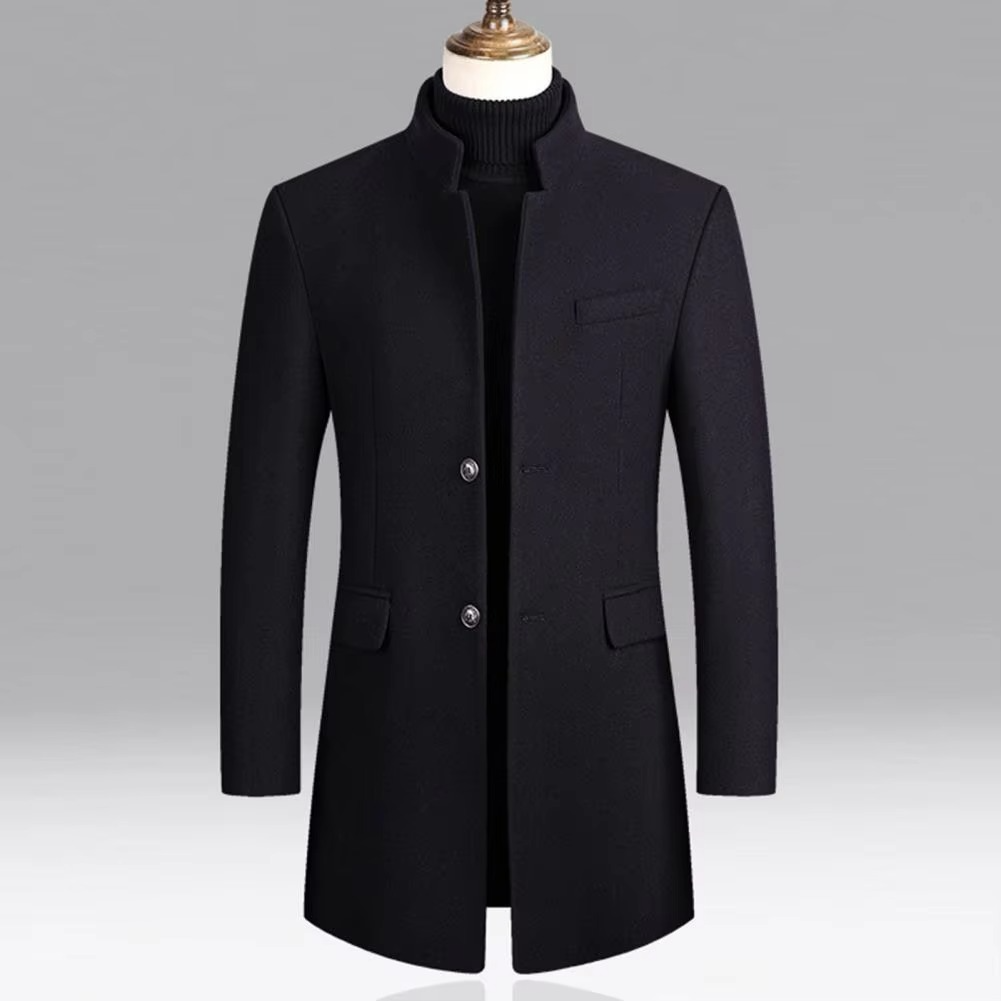 Manteau Homme Coupe Ajustée à Col Montant 3