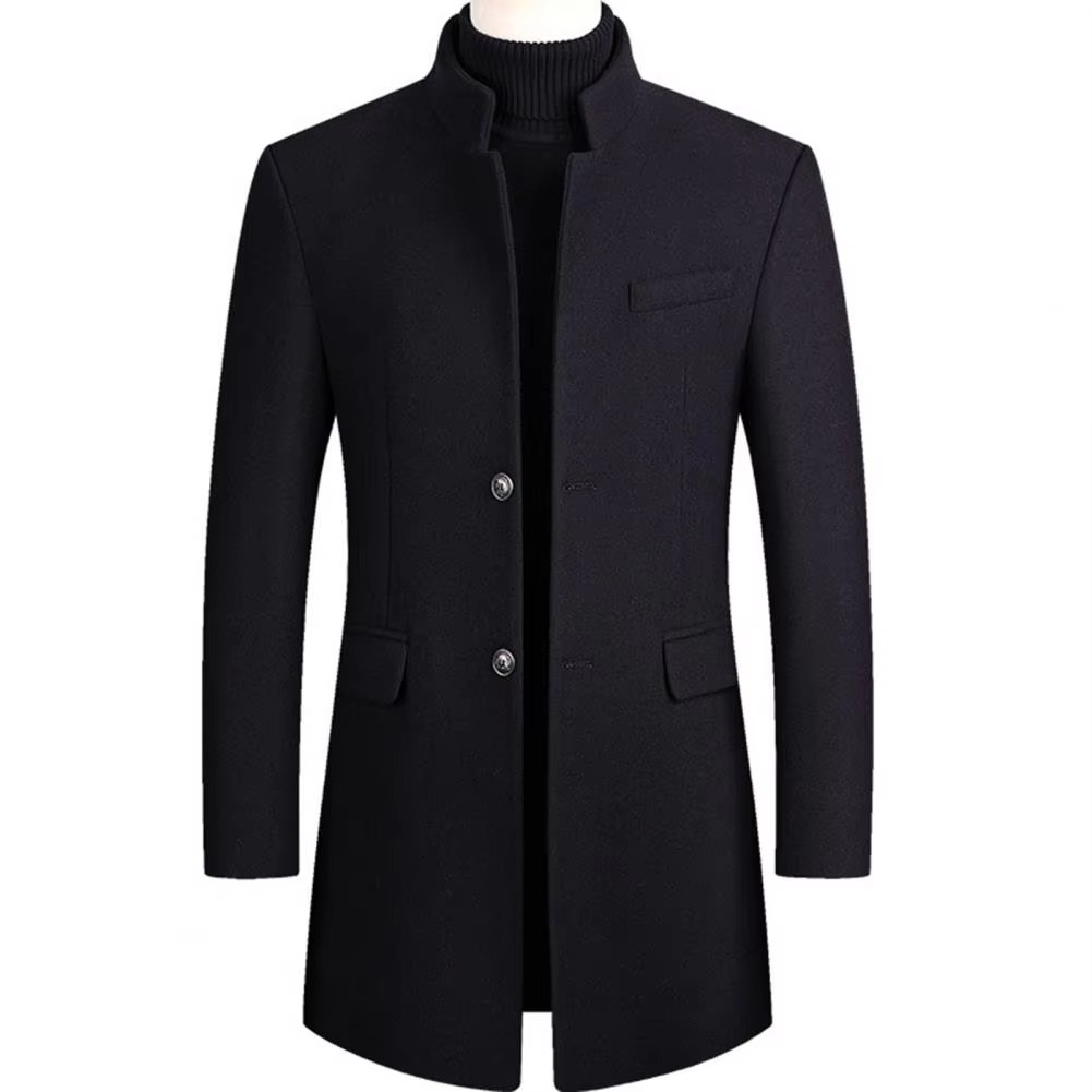 Manteau Homme Coupe Ajustée à Col Montant 4