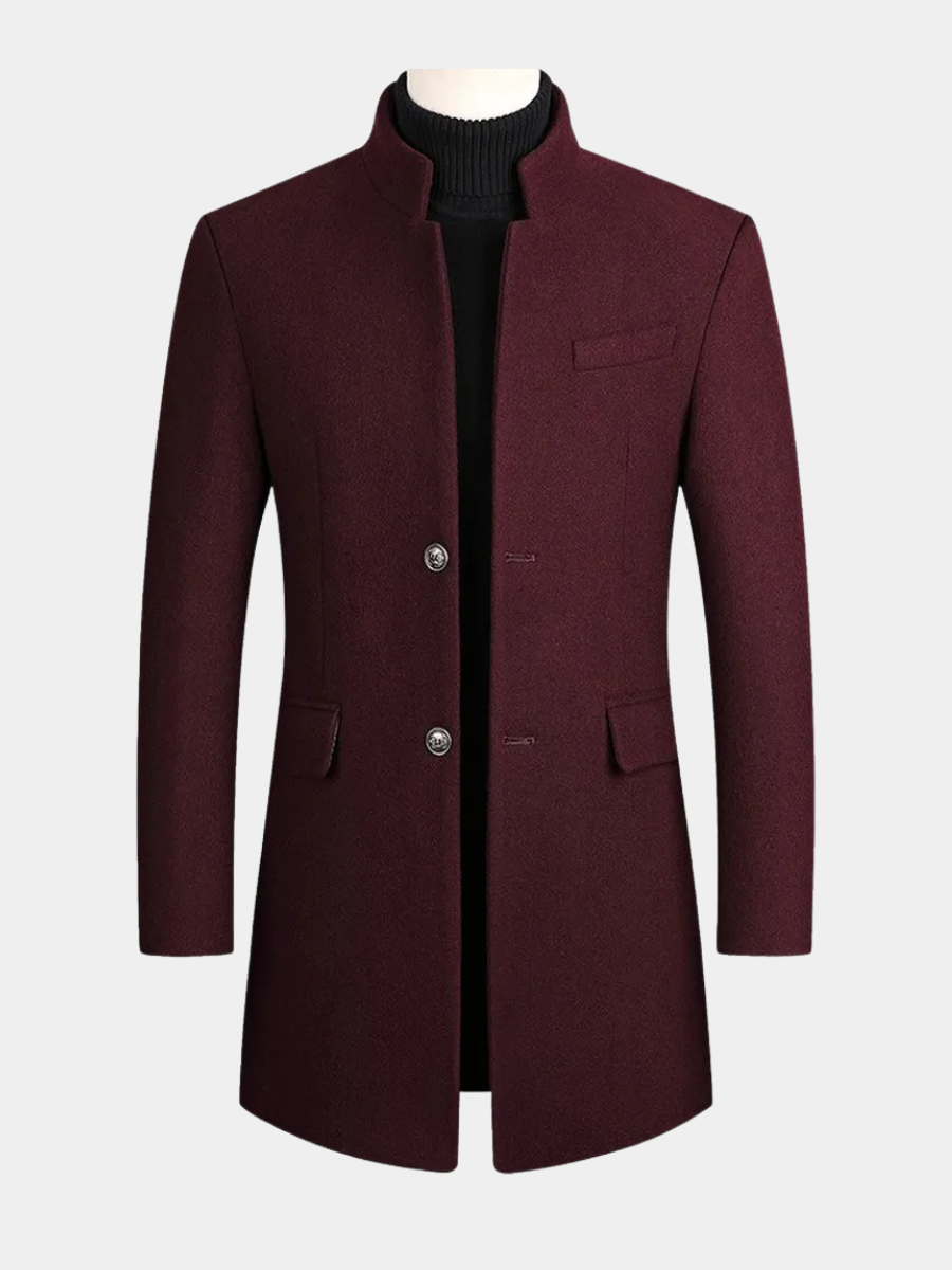 Manteau Homme Coupe Ajustée à Col Montant 5